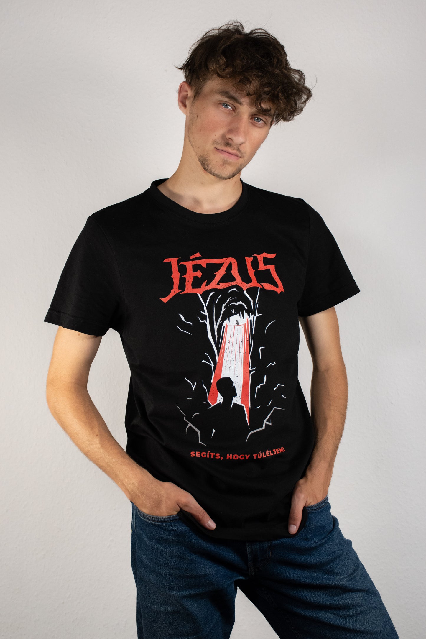 "Jesus help me survive" black t-shirt