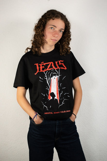 "Jesus help me survive" black t-shirt